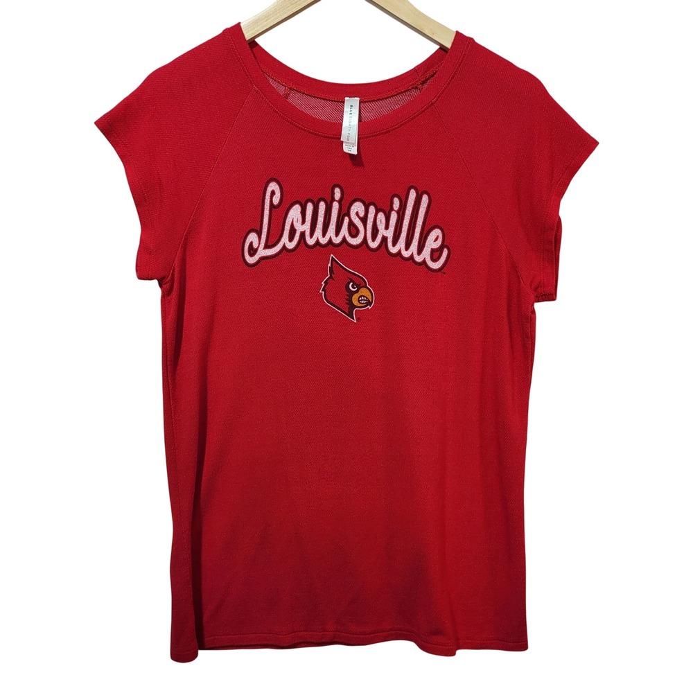 Blue Eighty-Four Louisville Cardinals Red Graphic Cap Sleeve Shirt Mens‎ Medium